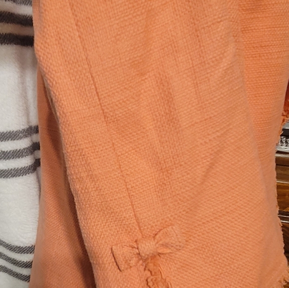 Peach Blazer-rose shaped button and a bow detail on pockets & on 3/4th sleeves - Picture 4 of 7